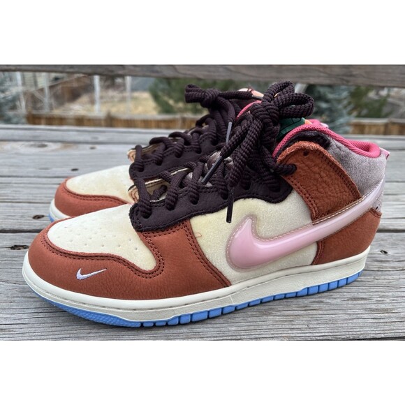 Nike Men's 5.5 Dunk Mid Social Status Free Lunch Chocolate Milk DJ1173-700 - Picture 4 of 15